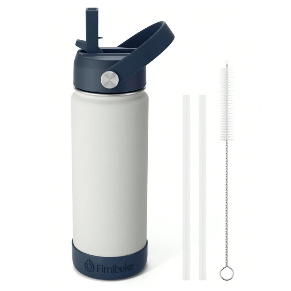 Water Bottle With Straw, 18oz 18 8 Stainless Steel Water Bottles With Lid, Tumbler Double Wall Vacuum Leak Proof Water Bottle F