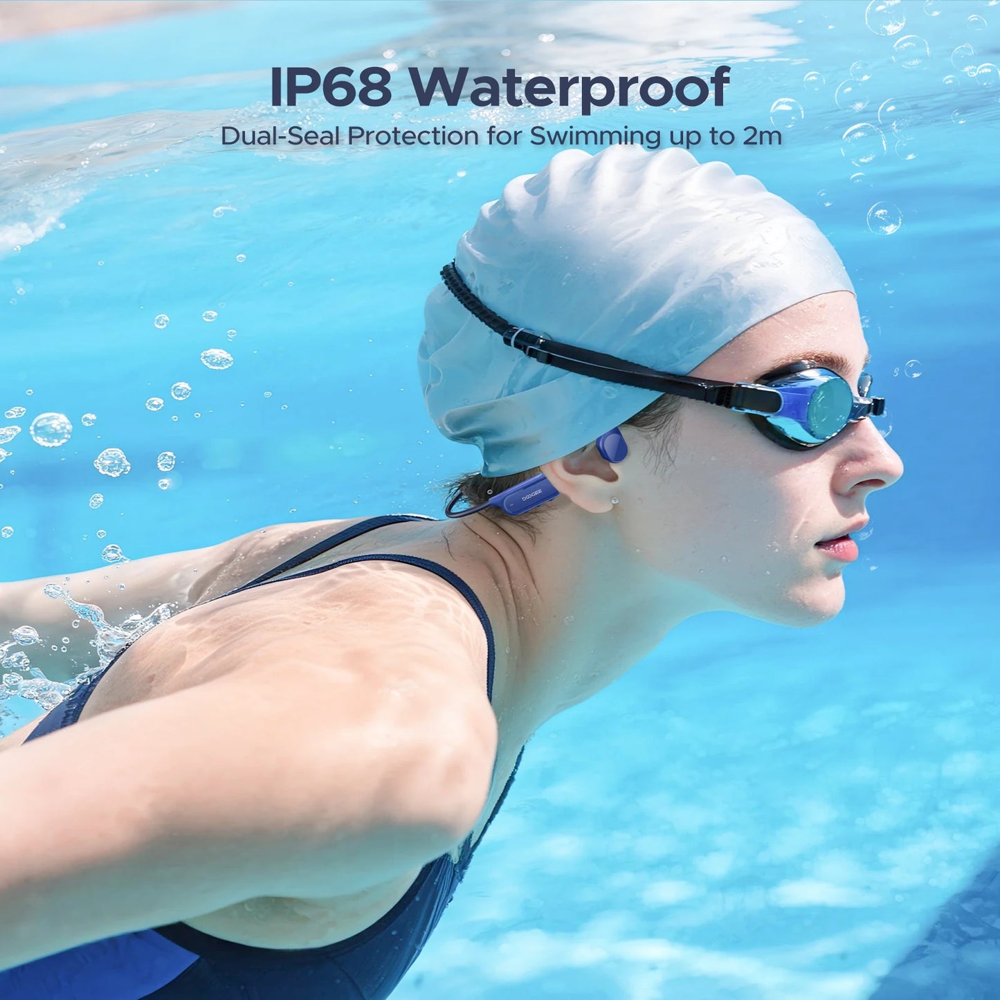 DOOGEE BoneBeat Swim Lite IP68 Waterproof Sports Bone Conduction Headphones Bluetooth 5.4+MP3 10 Hours Battery Life  Headphones