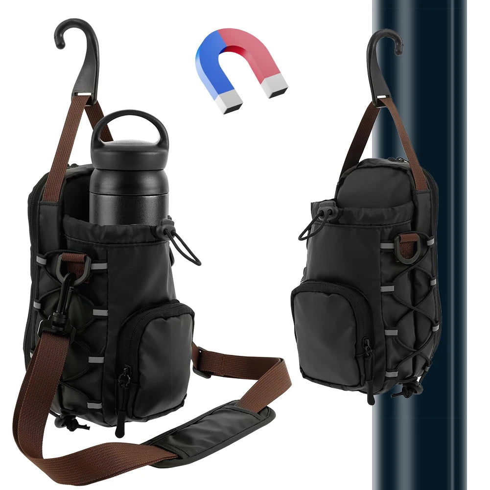 Magnetic Gym Bag with Water Bottle Holder Gym Chest Pouch Gym Bottle Carrier Bag for Men Women Gym Accessories Organizer