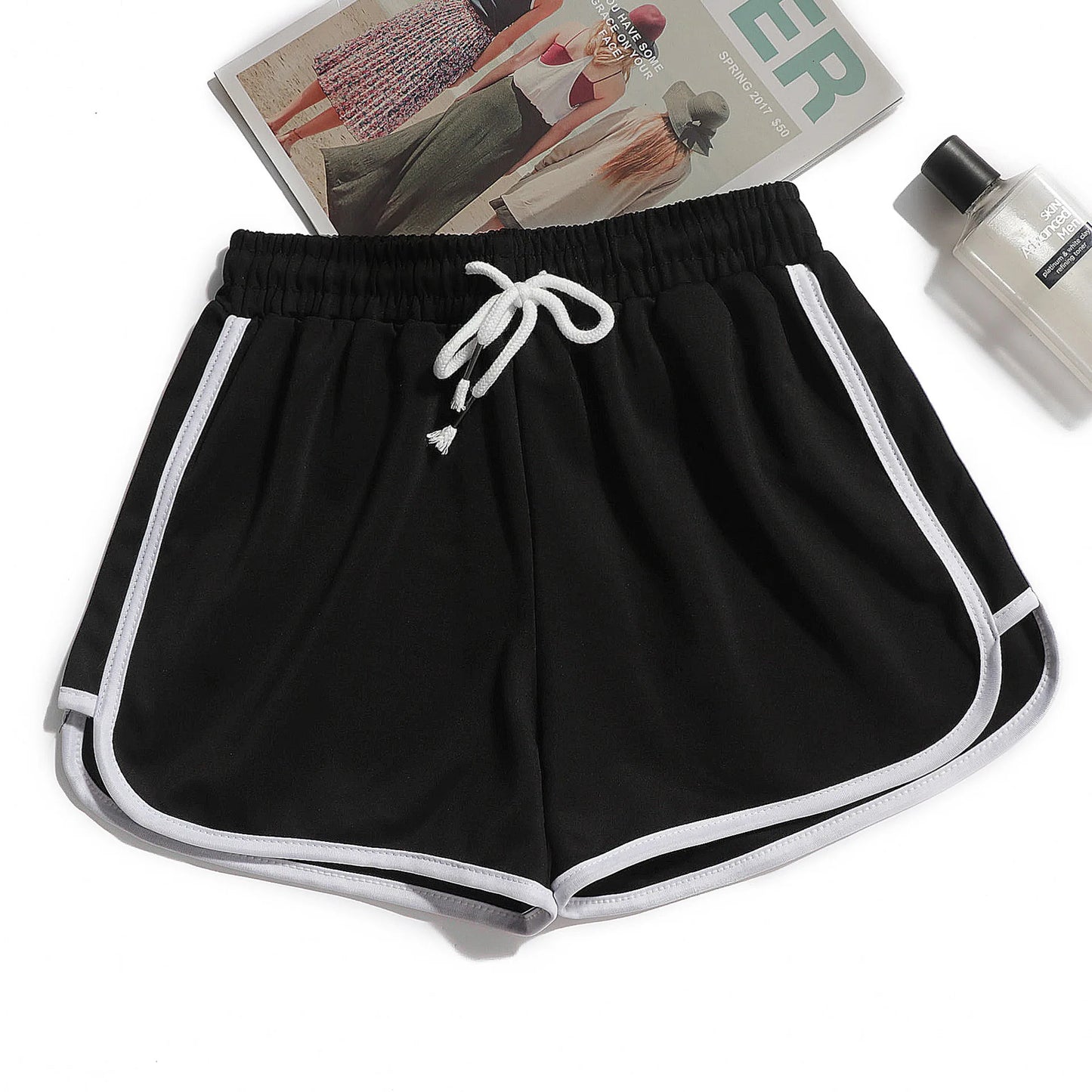 Women Yoga Shorts Summer Outer Wear Mid-waist Casual Loose Straight Pants Lady Stylish Thin Breathable Wide Leg Gym Short Pants