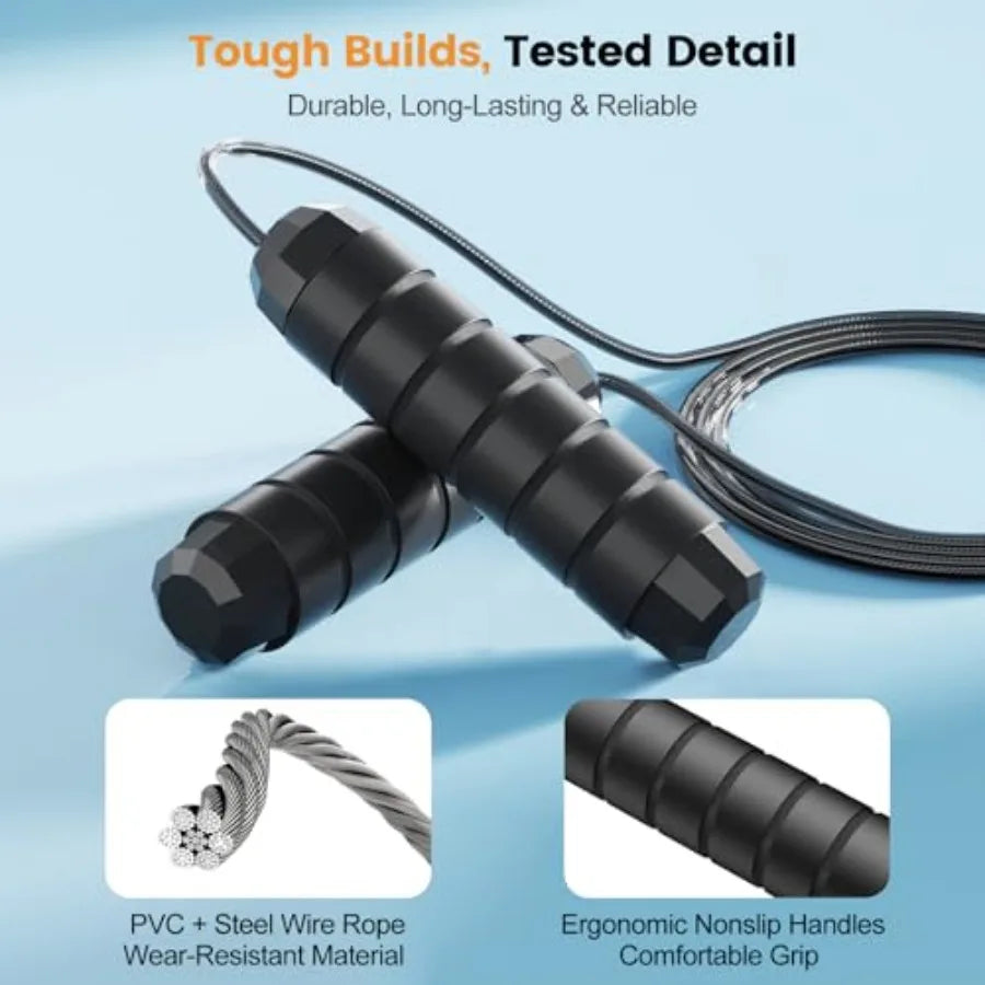 Jump Rope, Tangle-Free Rapid Speed Jump Rope with Ball Bearings for Men, Women and,Adjustable Steel Skipping Rope with Ergonomi