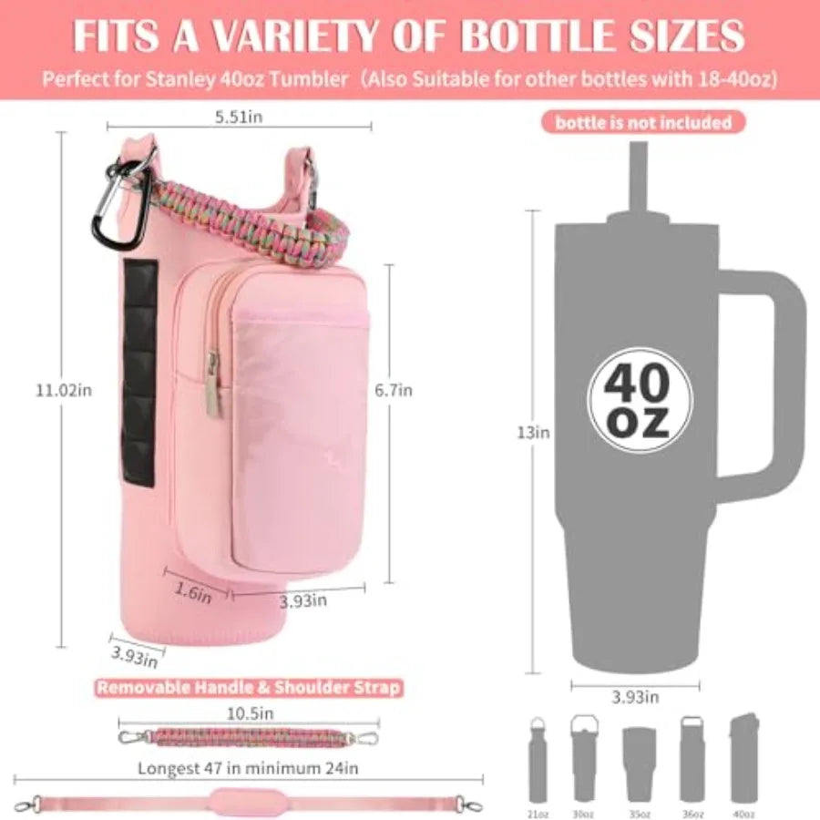 Magnetic Gym Bag for Men Women, Water Bottle Carrier Holder with Strap for, Small Bag Accories pouch with N52