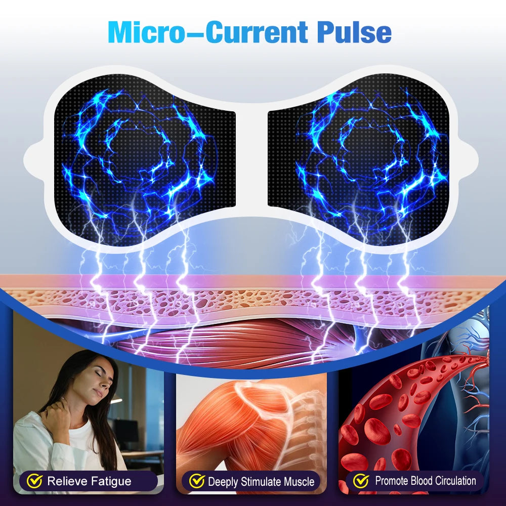 Electric Neck Massager EMS Muscle Massage Stimulator Low Frequency Instrument Back Cervical Calf Patches Pain Joints Mini Device