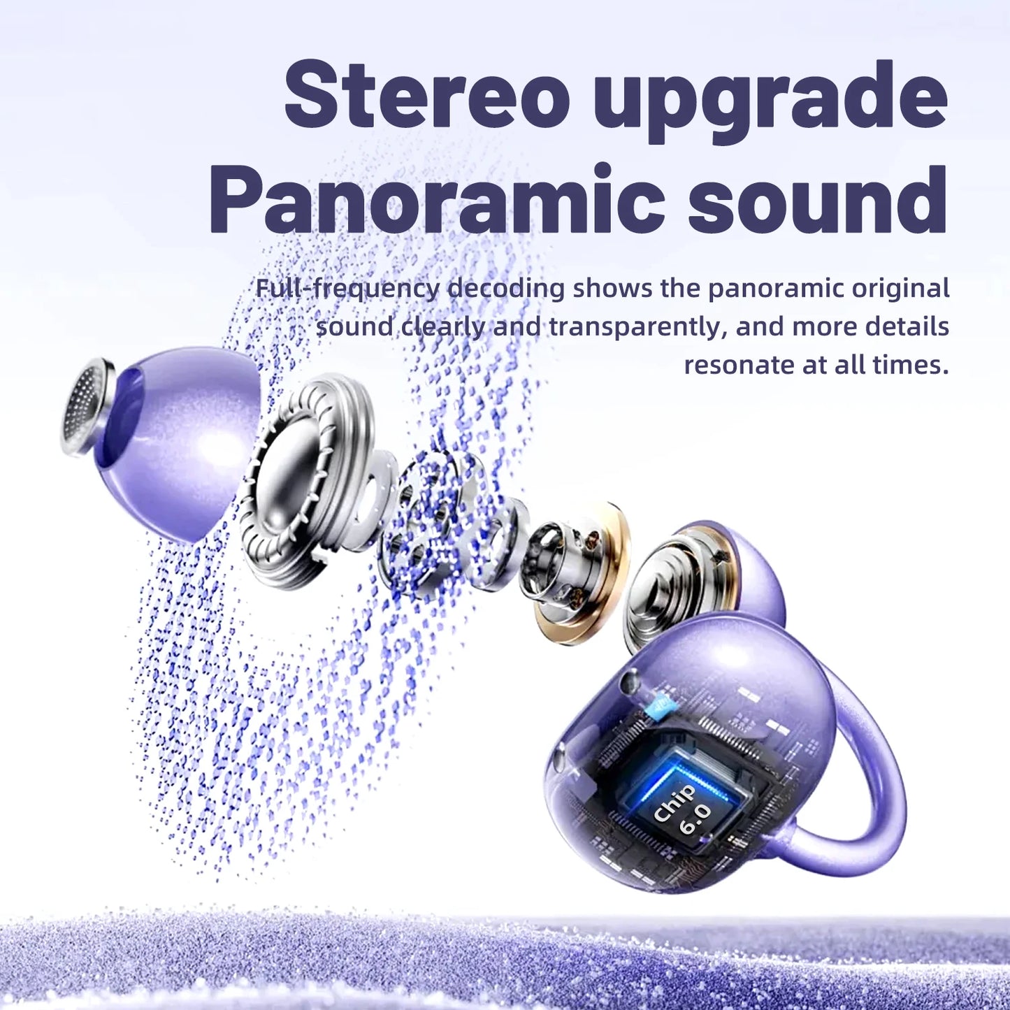 INSONIXN Open Ear Clip Headphones, Wireless Bluetooth 6.0 Headphones, Built-in Microphone And Ear Hook, Comfortable To Wear, High Fidelity Sound Quality Playback Time Of 36 Hours, Women's Decoration Headphones SK50 For Sports