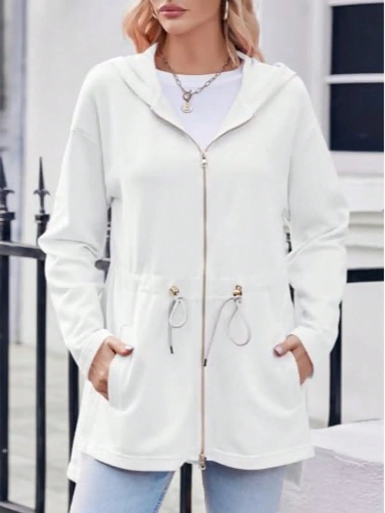 Women's Oversized Zip Up Hoodie Loose Cotton Drawstring Long Sleeve Casual Streetwear Y2K Gothic Grunge Loungewear