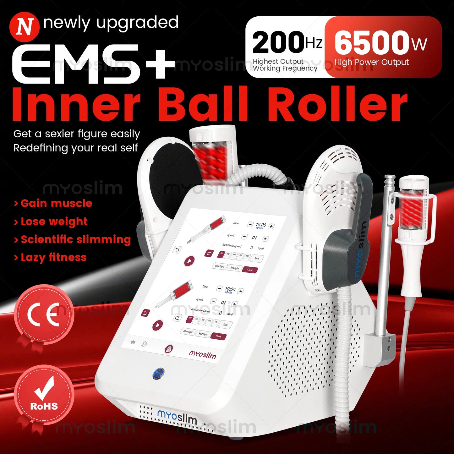 New EMS MYOslim Roller RF Electromagnetic Body Slimming Muscle Stimulate Fat Removal Body Slimming Build Muscle Machine