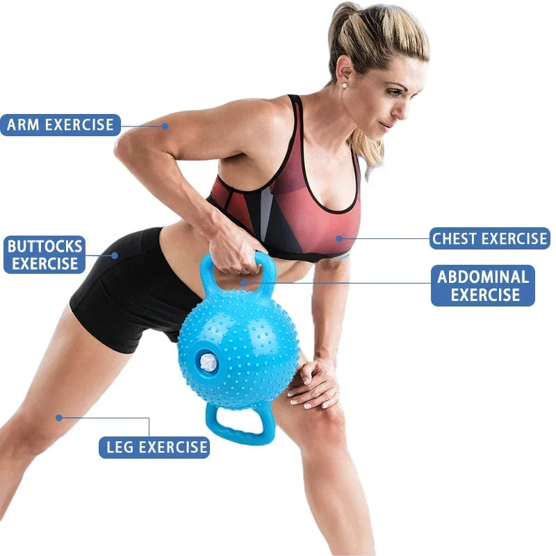 Soft Kettlebell Non-Slip Wide-Grip Handle Cushioned Horizontal Base Design Filled With Water Change Weight Premium Kettle Bell