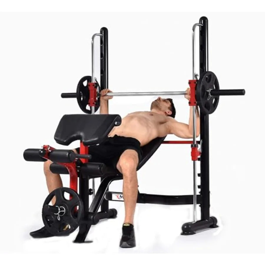 Compact Smith Machine and Squat Rack Pro Multi Functions Power Rack Dip Up Sit Up All in One Home Gym Super Pro Rack