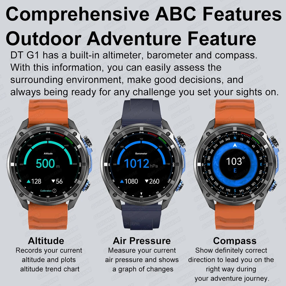 2025 New Military GPS Map NFC 4GB Memory Sports Smart Watch Men Waterproof Fitness Trackr Bluetooth call 860Mah Battery Bracelet