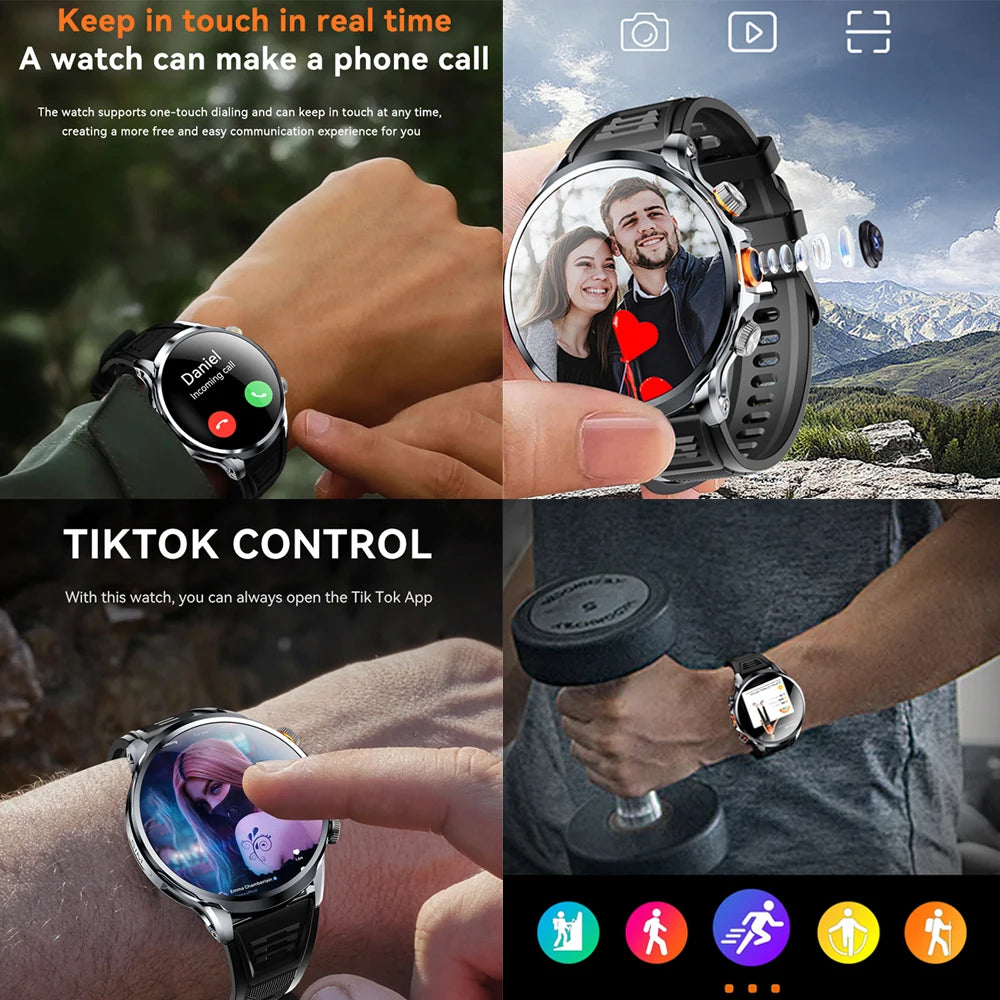 5G/4G Smart Watch 1.95 inch AMOLED 1880mah Battery 16GB+256GB RAM 800W Camera GPS WIFI Google APP Download Heart Rate Smartwatch