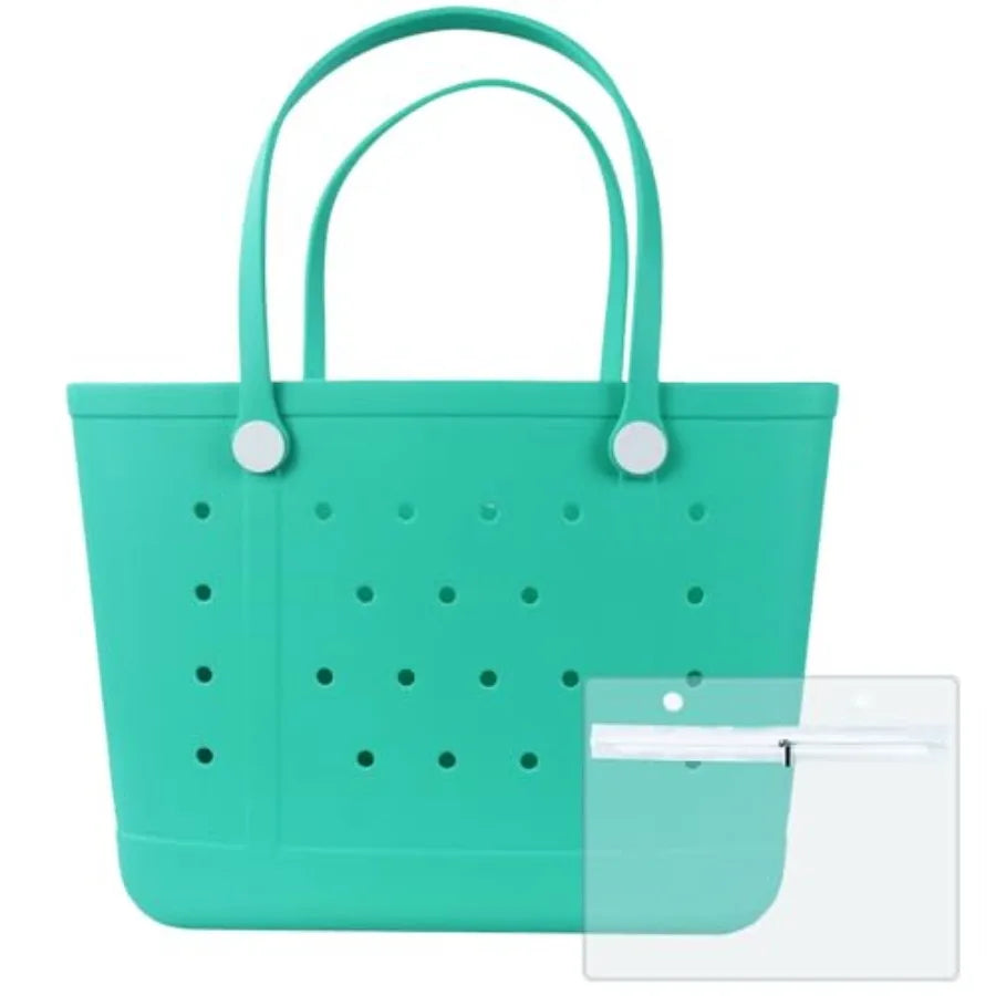 Beach Bag Waterproof Beach Tote Rubber XL Tote Bag Washable and Durable Open Handbag for Boat Pool Sports