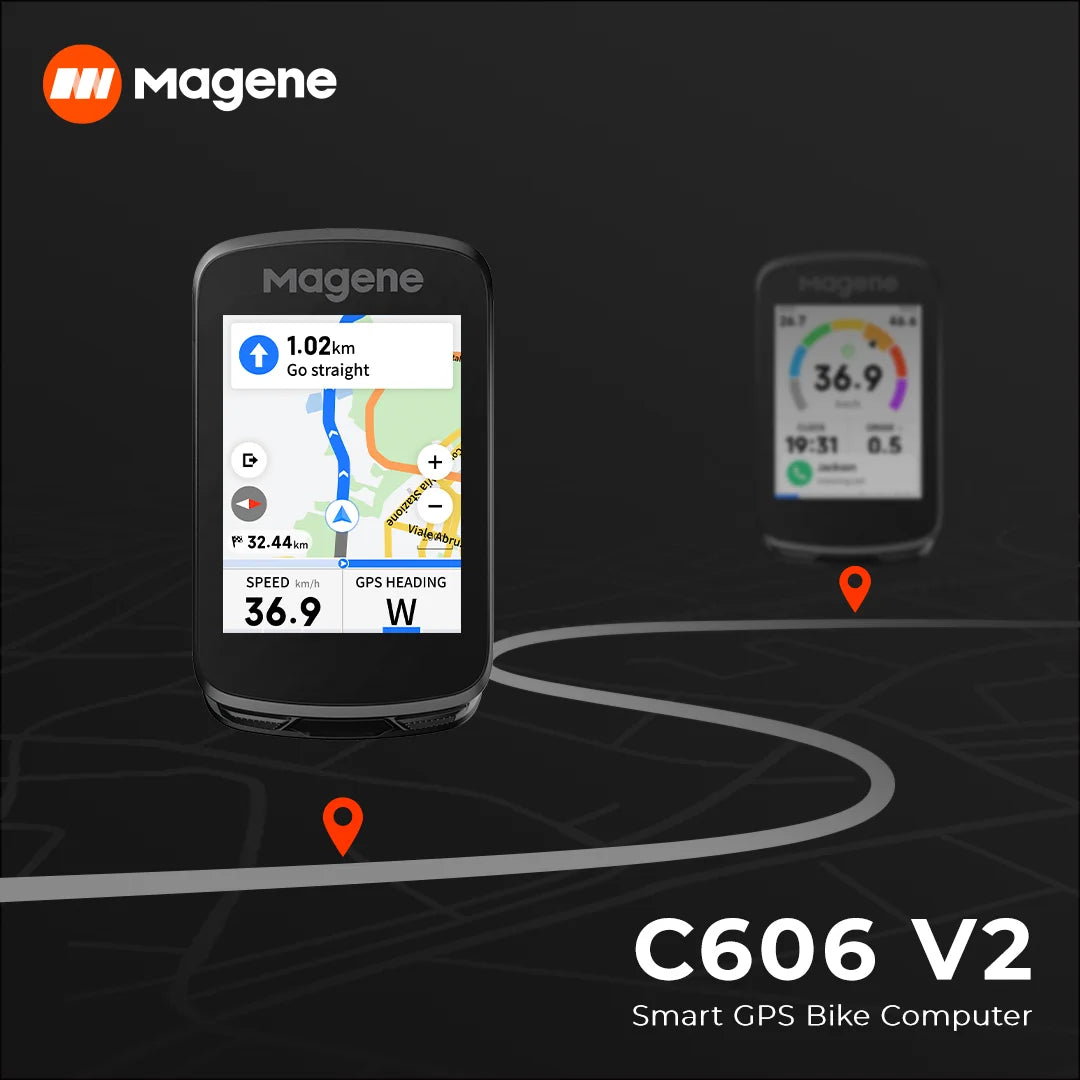Magene C606V2 Touchscreen GPS Bike Computer WiFi Speedometer Cycling Climb Stopwatch Odometer Bluetooth Ant Navigation