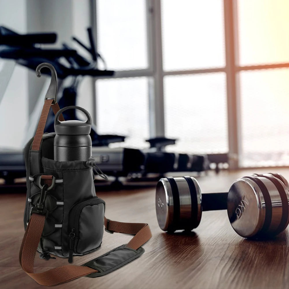 Magnetic Gym Bag with Water Bottle Holder Gym Chest Pouch Gym Bottle Carrier Bag for Men Women Gym Accessories Organizer