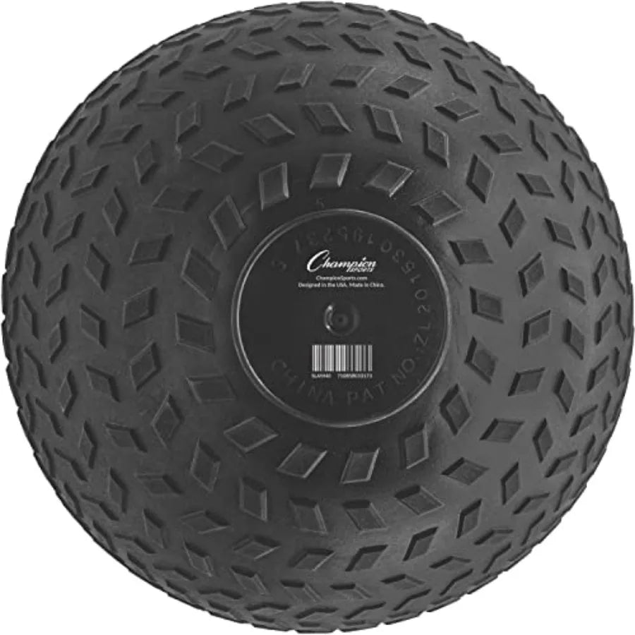 Rhino Fitness Slam Ball Sand-Filled Bounce-Resistant Ball for Strength Conditioning Black 650 lb