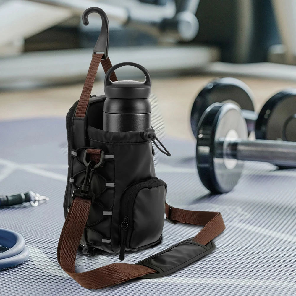 Magnetic Gym Bag with Water Bottle Holder Gym Chest Pouch Gym Bottle Carrier Bag for Men Women Gym Accessories Organizer