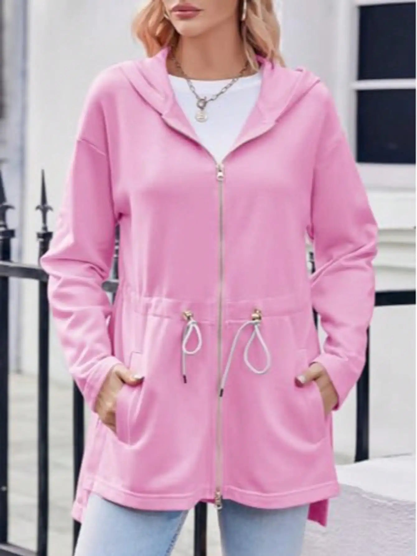 Women's Oversized Zip Up Hoodie Loose Cotton Drawstring Long Sleeve Casual Streetwear Y2K Gothic Grunge Loungewear
