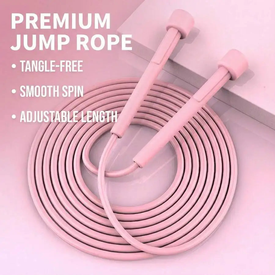 1 Pcs Adjustable Speed Jump Rope Tangle-Free Skipping Rope For Women Men And Student Fitness Cardio. Lightweight Pink PVC Exerci