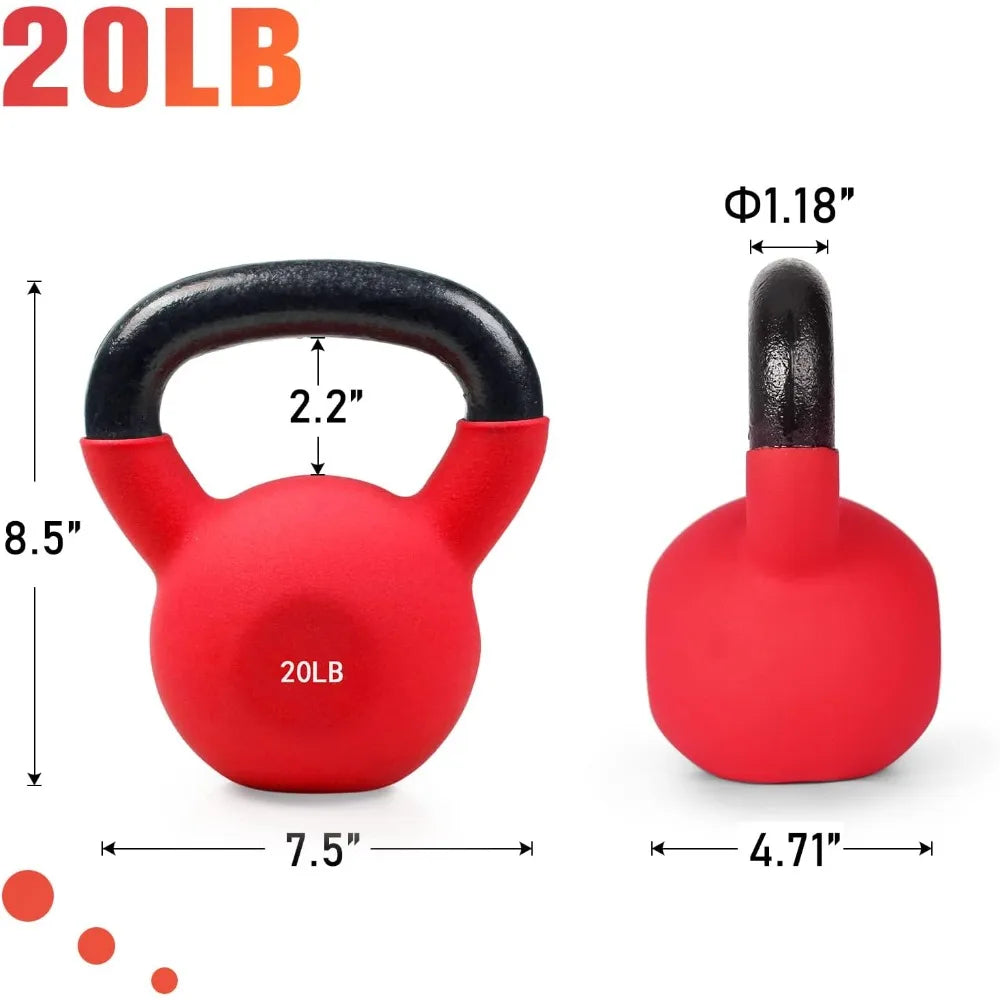 RitFit Neoprene Coated Solid Cast Iron Kettlebell 5 10 15 20 25 30 35 40 45 50 LB, Great for Full Body Workout