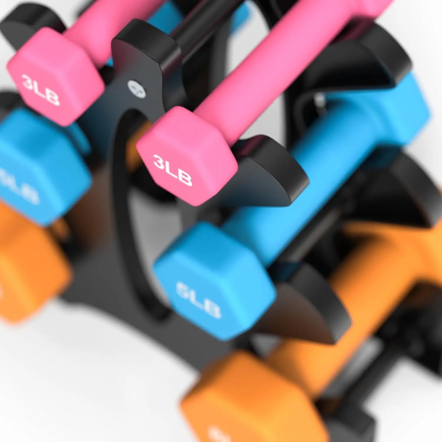 Home Exercises: Neoprene Dumbbells Set in 3, 5, 8, 10 Pound, 32 LB, Anti-Slip, Anti-roll, Hex Shape