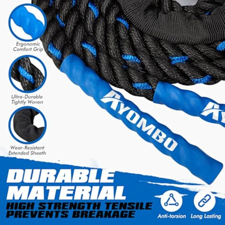Jump Rope, Weighted Jump Rope for Fitness, Boxing Equipment Jump Ropes for Men Women, Battle Skipping Ropes for Exercise, Suita