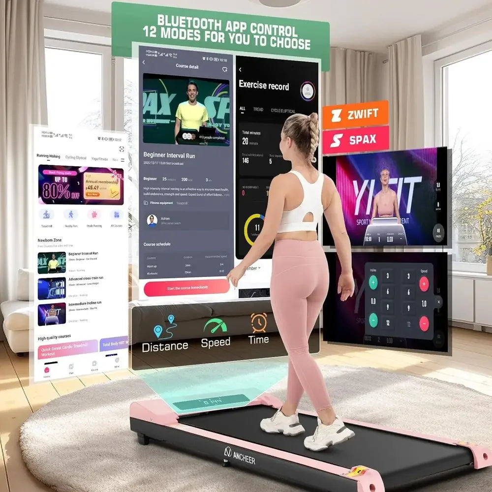 250W Portable Electric Treadmill Desk Exercise Machine with LED Display for Home or Office