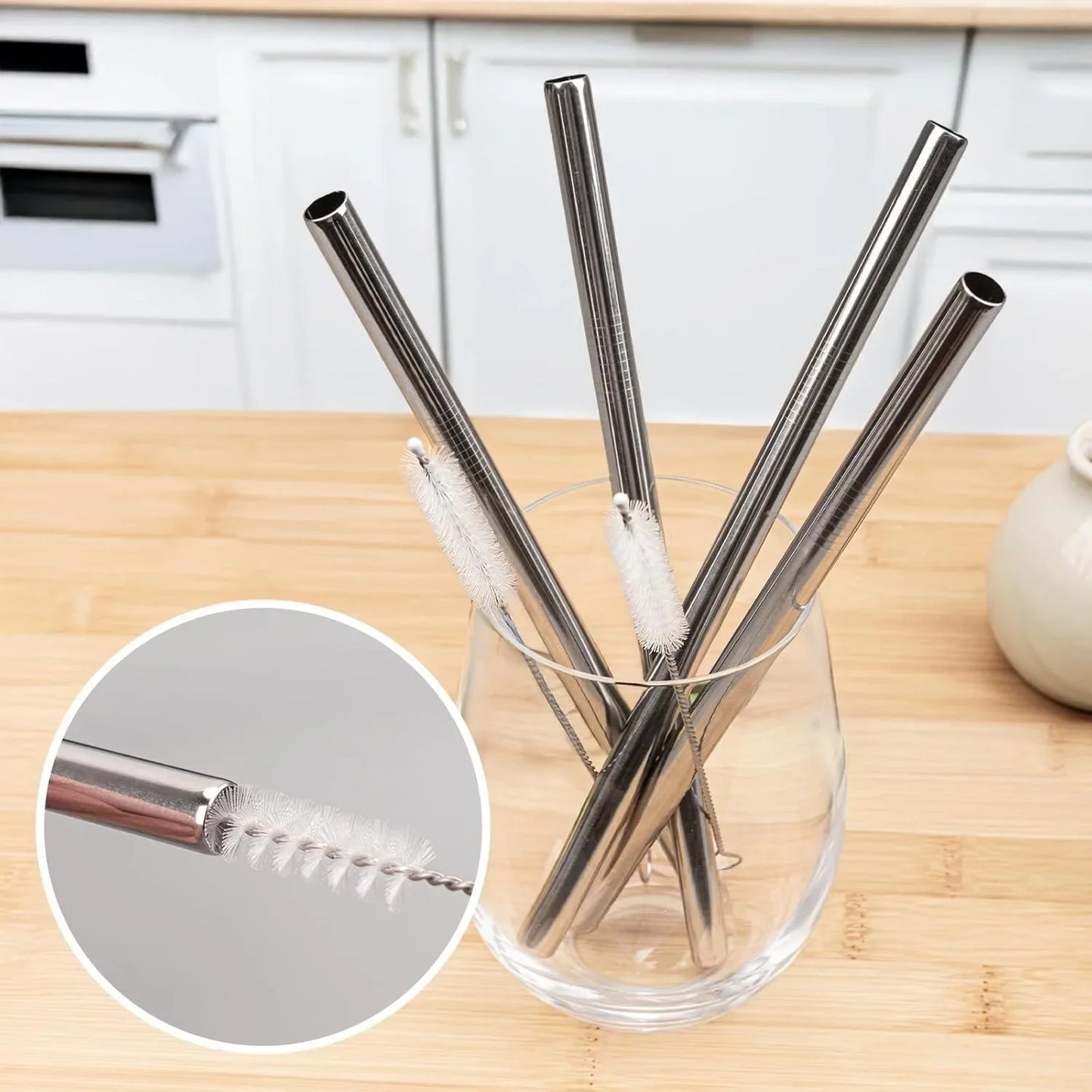 2/4/6Pcs Metal Replacement Straws for Owala Water Bottle 24 oz 32 oz, With 1 Cleaning Brush, Reusable Stainless Steel Straws