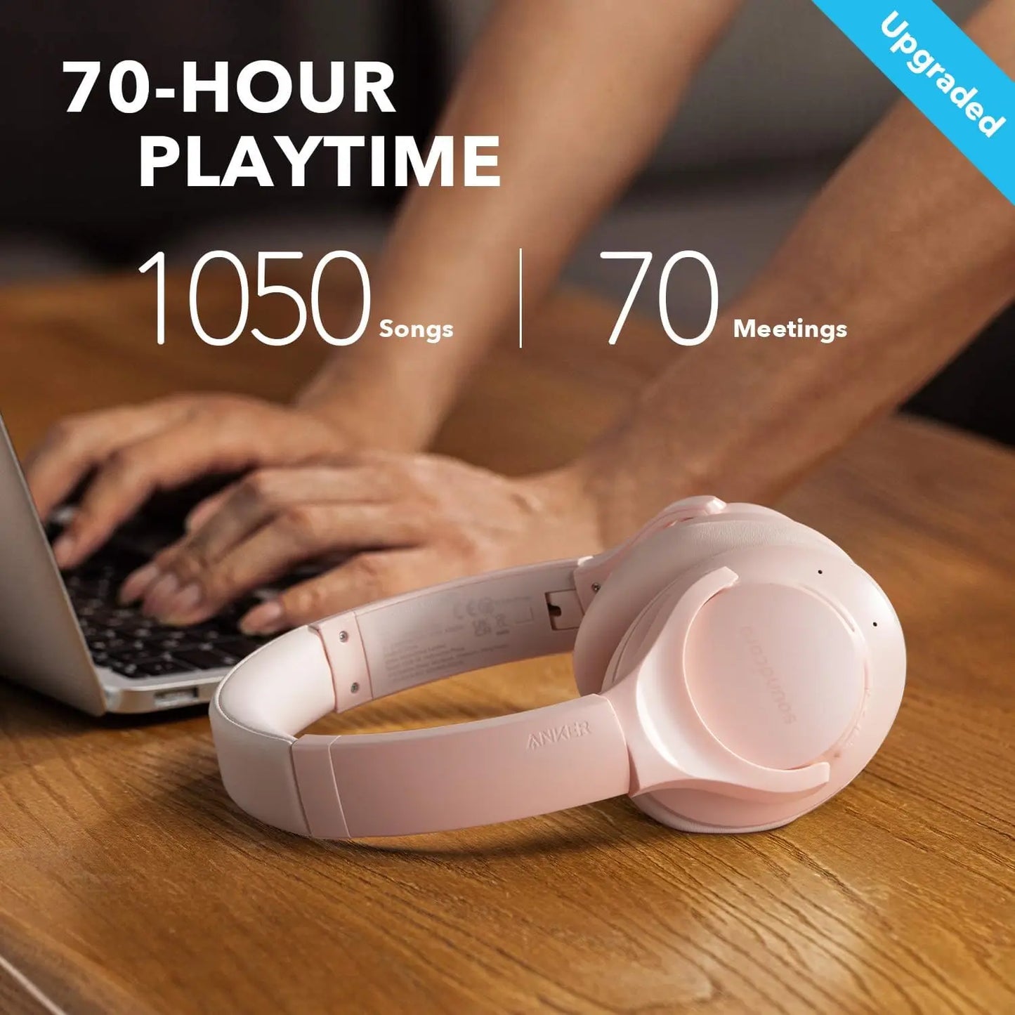 Soundcore Anker Life Q20 Hybrid Active Noise Cancelling, Wireless Over Ear Bluetooth Headphones, 60H Playtime  (Refurbished)
