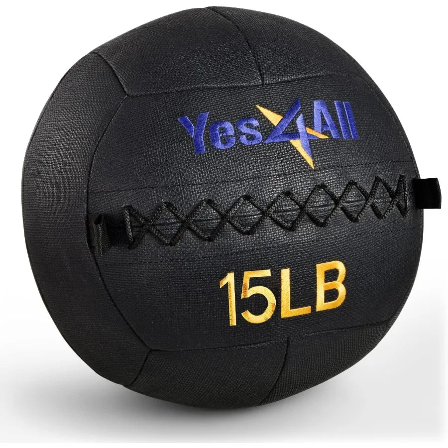 Wall Ball Soft Leather Weighted Iron Sand Ball for Dynamic Multifunctional Exercise 15 LB