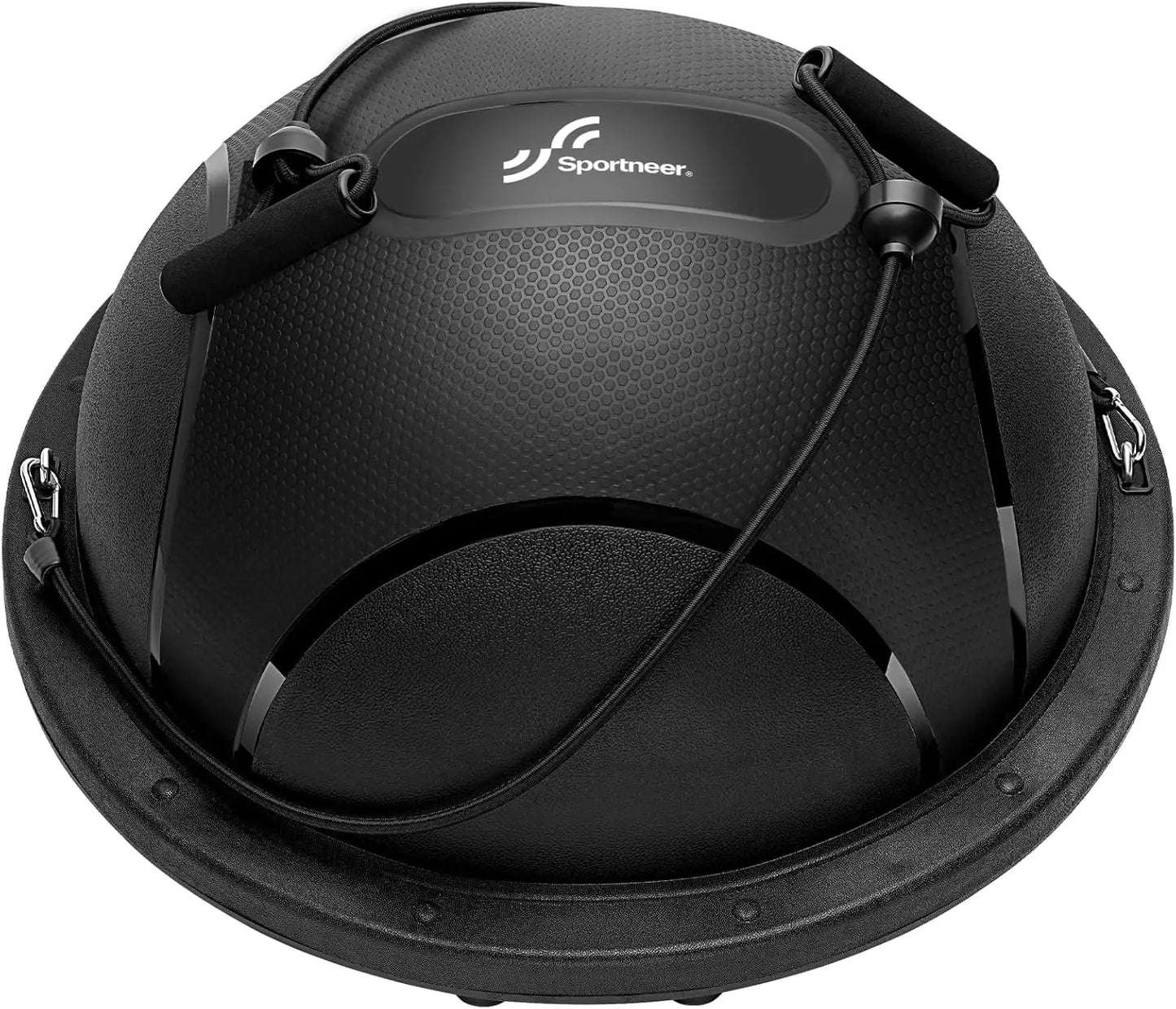 Half Balance Ball - Inflatable Exercise Ball Trainer with Resistance Bands & Pump - Non-slip Yoga Ball for Stability, Core Training, Physical Therapy - Home Gym Equipment