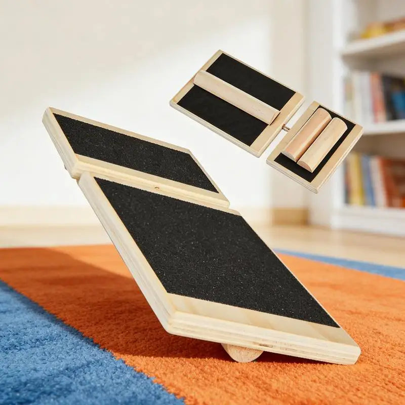 Balance Board, Wobble Board Trainer for Adults Foot & Ankle Strengthening, Non-Slip Wood Premium Wooden Balance Training Equipment, Compact with Storage Bag, Ideal for Physical Therapy Exercises