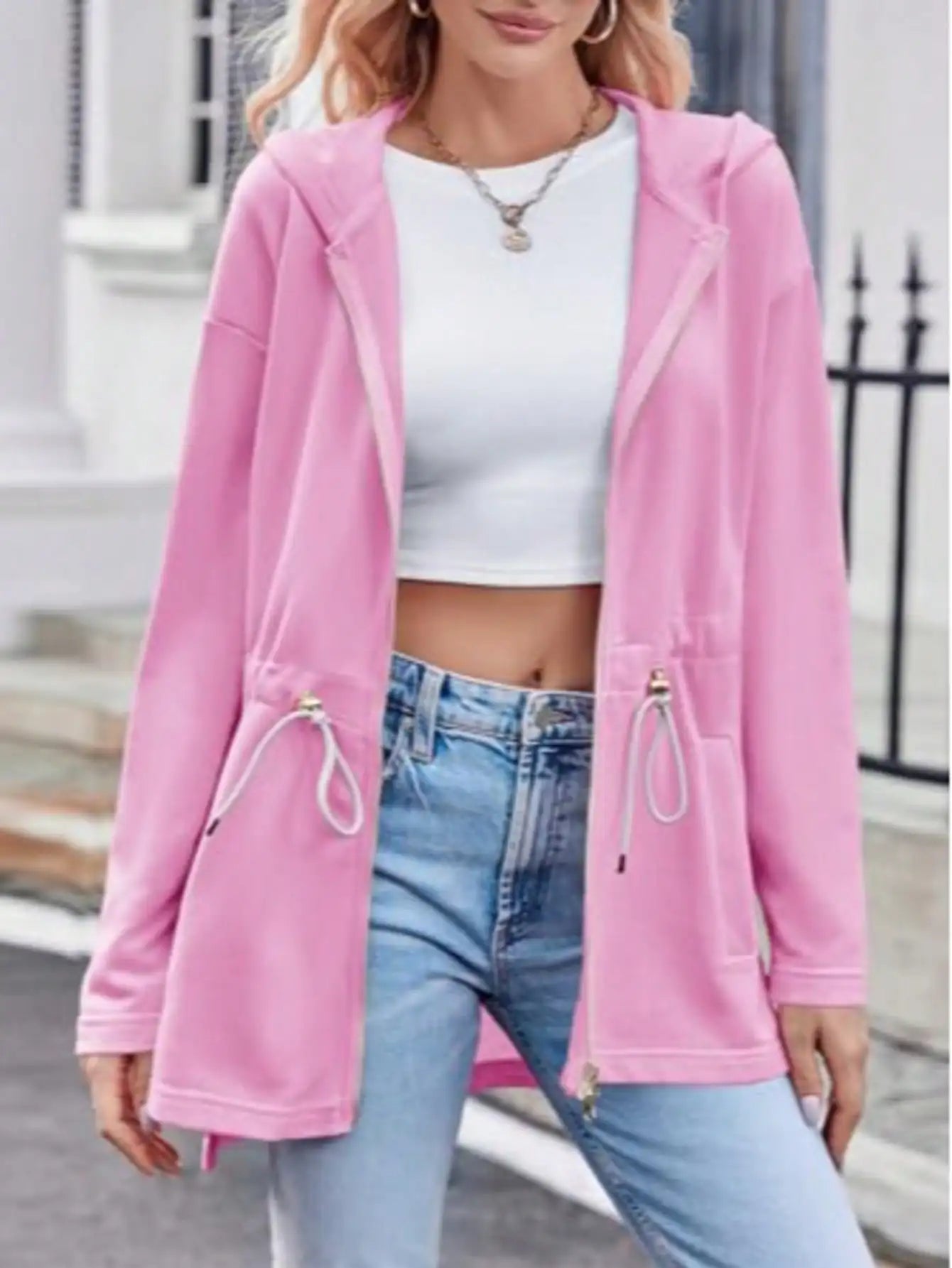Women's Oversized Zip Up Hoodie Loose Cotton Drawstring Long Sleeve Casual Streetwear Y2K Gothic Grunge Loungewear