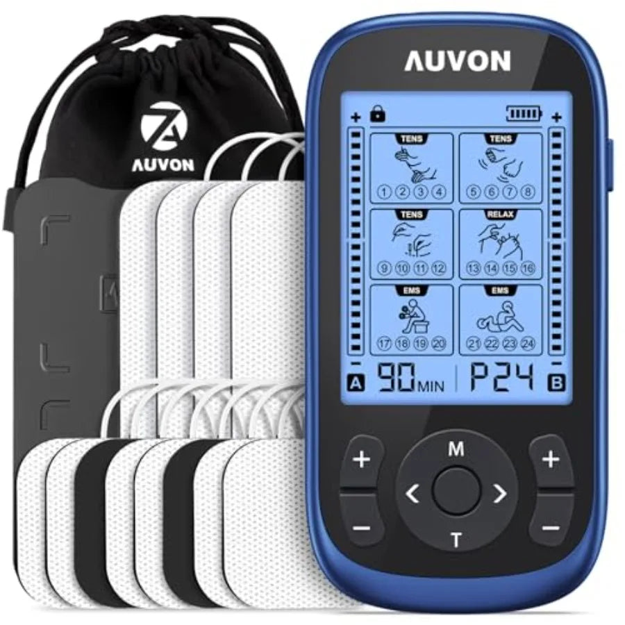3-in-1 TENS Unit Muscle Stimulator EMS Massage Machine with 40 Intensities for Gradual Shoulder Sciatica Back Pain Relief 24 Mo