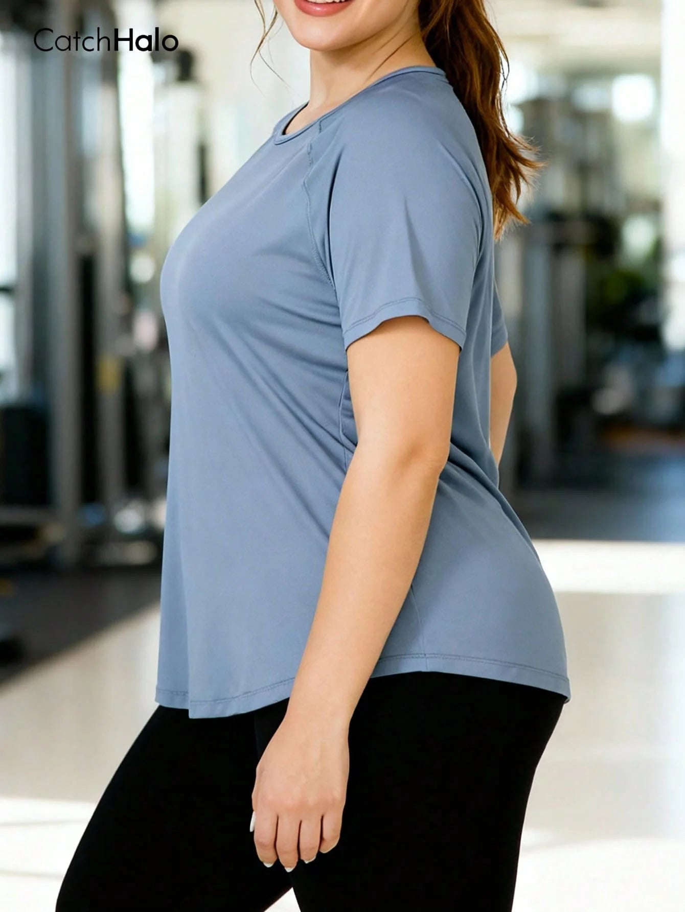 Women Plus Size Sports T-shirt Relaxed Fit Gym Top Breathable Lightweight Short Sleeve Yoga Tee Summer Activewear Clothing