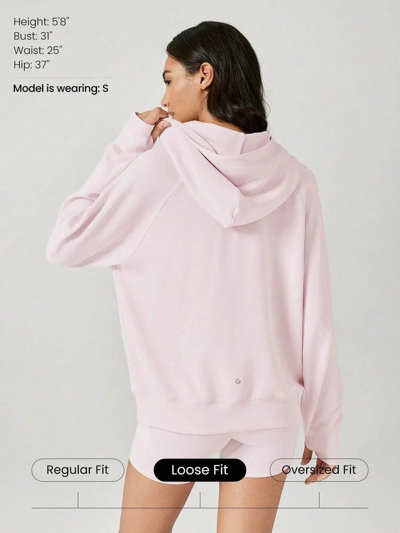 Oversized Half-Zip Hoodie Modal Fabric Loose Fit Kangaroo Pocket