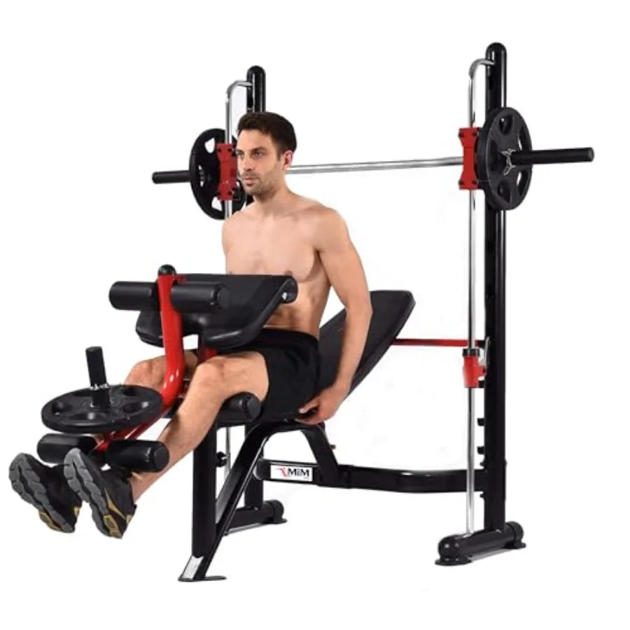 Compact Smith Machine and Squat Rack Pro Multi Functions Power Rack Dip Up Sit Up All in One Home Gym Super Pro Rack