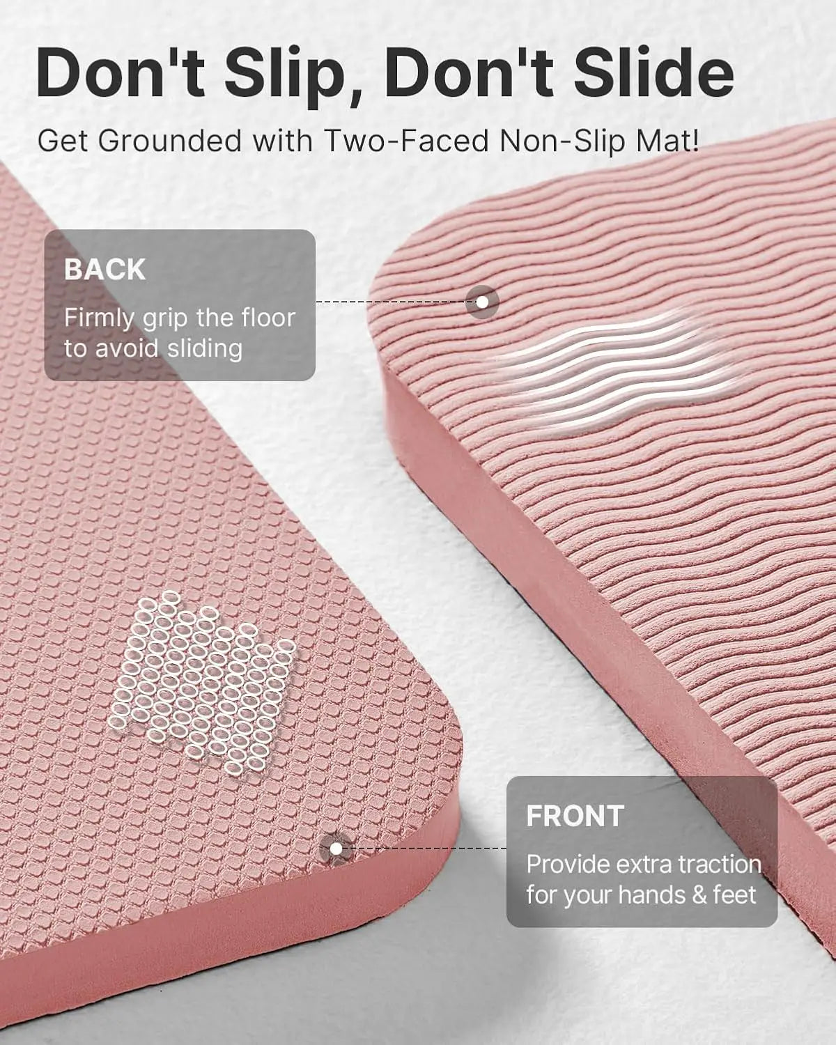 Yoga Mat, Extra Thick TPE Exercise Mat 1/2 inch, Non-Slip Workout Mat for Yoga Pilates Fitness with Strap