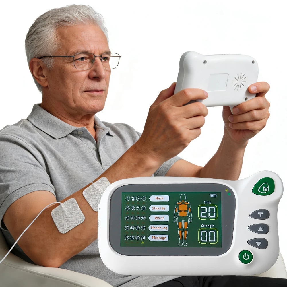 Rechargeable TENS Massager Pulse Acupuncture EMS Electric Muscle Stimulator Unit Electrostimulator Digital Relax Device