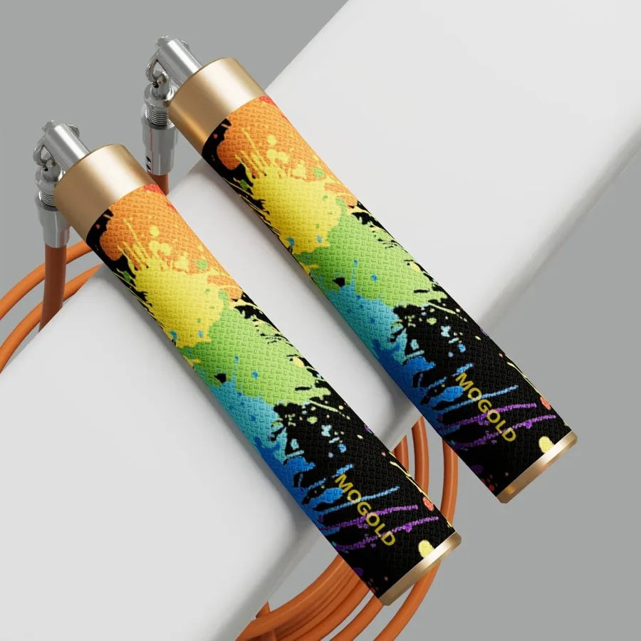 Weighted Jump Rope for Men Women -Interchangeable 1/5lb 1/4lb 1/2lb Heavy jump ropes - 360 Degree Spin - Length Adjustable,Ergon