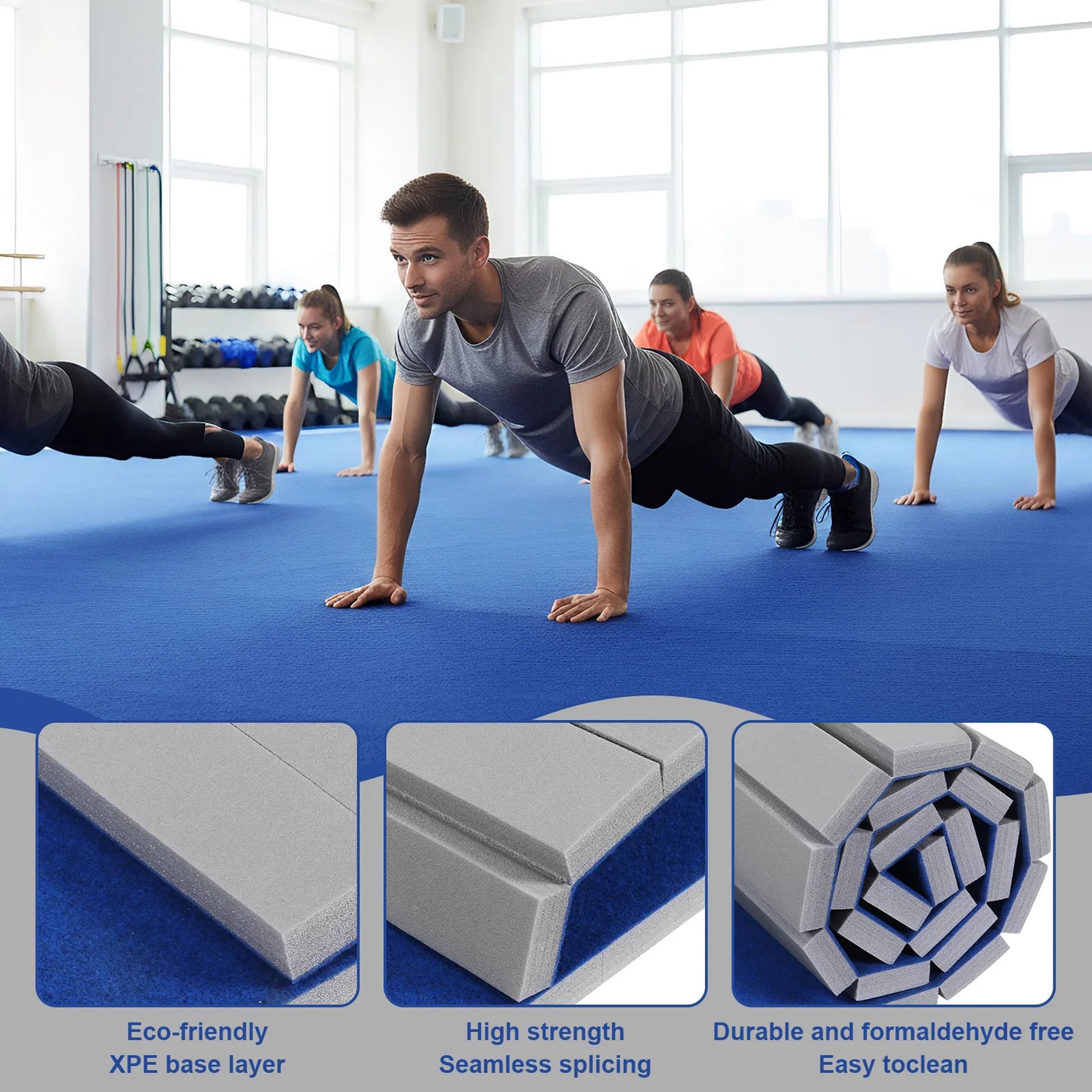 Folding Gymnastics Mat 118.11x70.87x1.57in Roll-Up Carpet Training Floor with Grippy Surface for Pilates Fitness Stretching Yoga