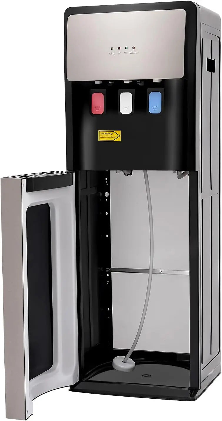Bottom Loading Water Dispenser with Hot & Cold Water for 3 or 5 Gallon Bottles Durable Stainless Steel Inner (Silver Gray)