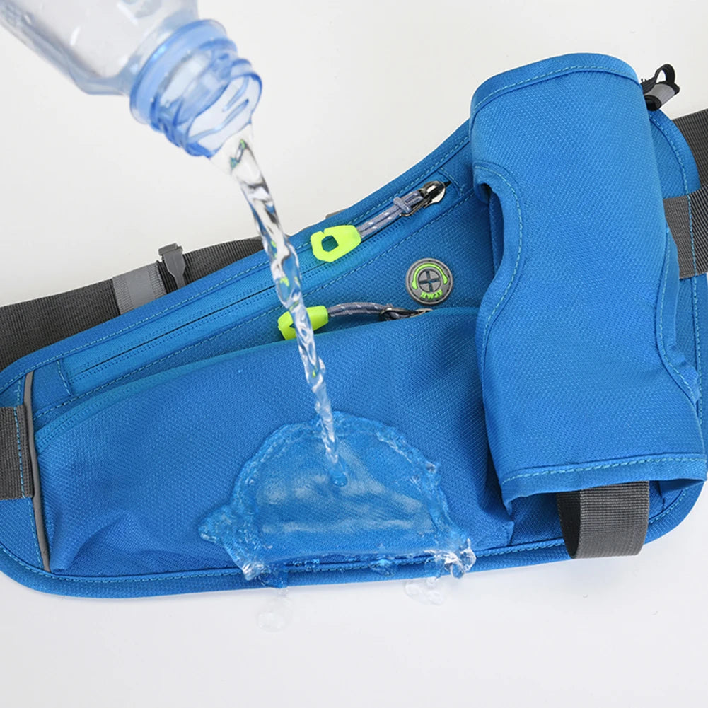 Sports Belt Bag Reflective Hydration Belt Pack Large Capacity Water Bottle Holder Bag Multifunction for Hiking Walking