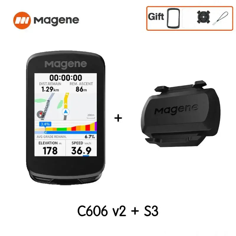 Magene C606V2 Touchscreen GPS Bike Computer WiFi Speedometer Cycling Climb Stopwatch Odometer Bluetooth Ant Navigation