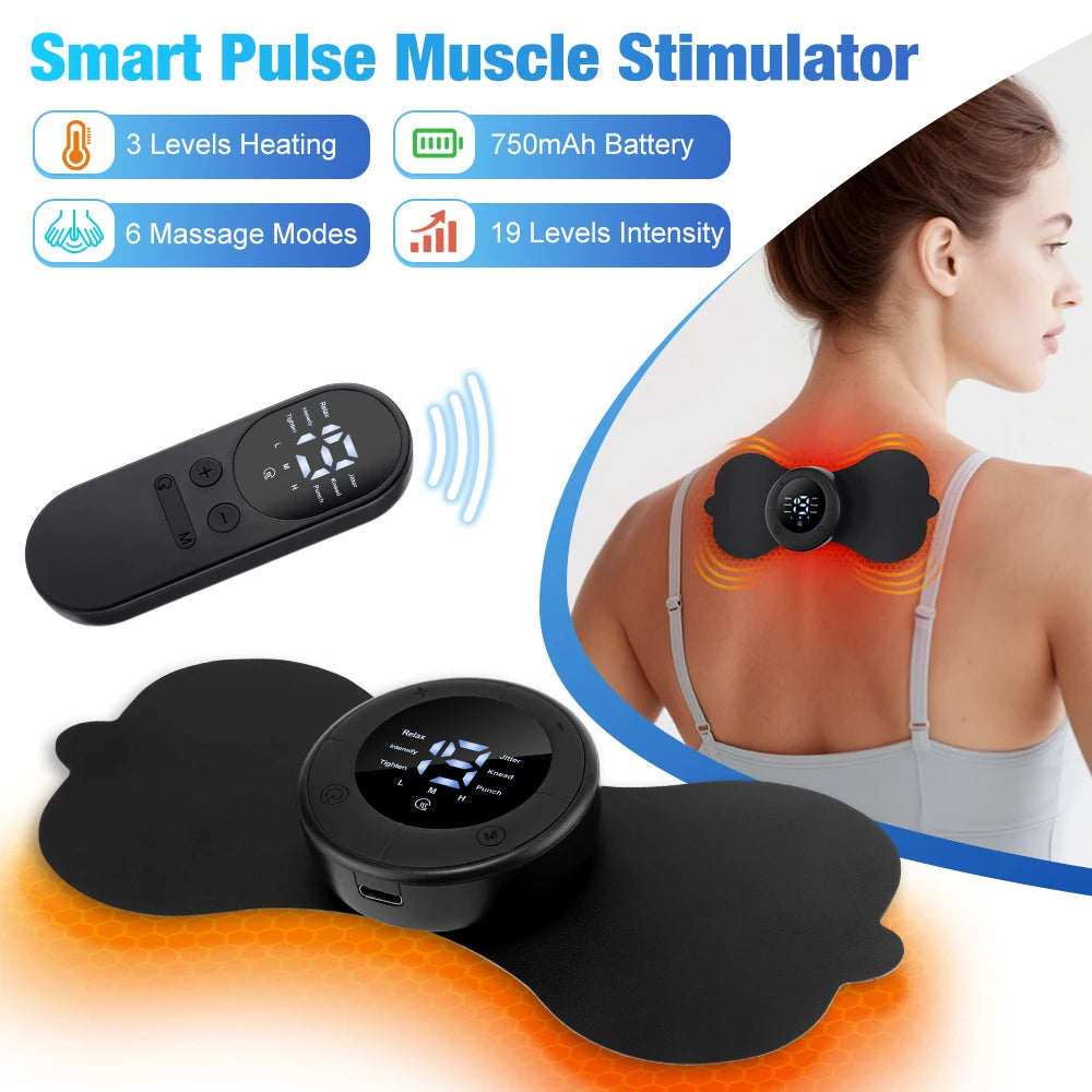Electric Neck Massager EMS Muscle Massage Stimulator Low Frequency Instrument Back Cervical Calf Patches Pain Joints Mini Device