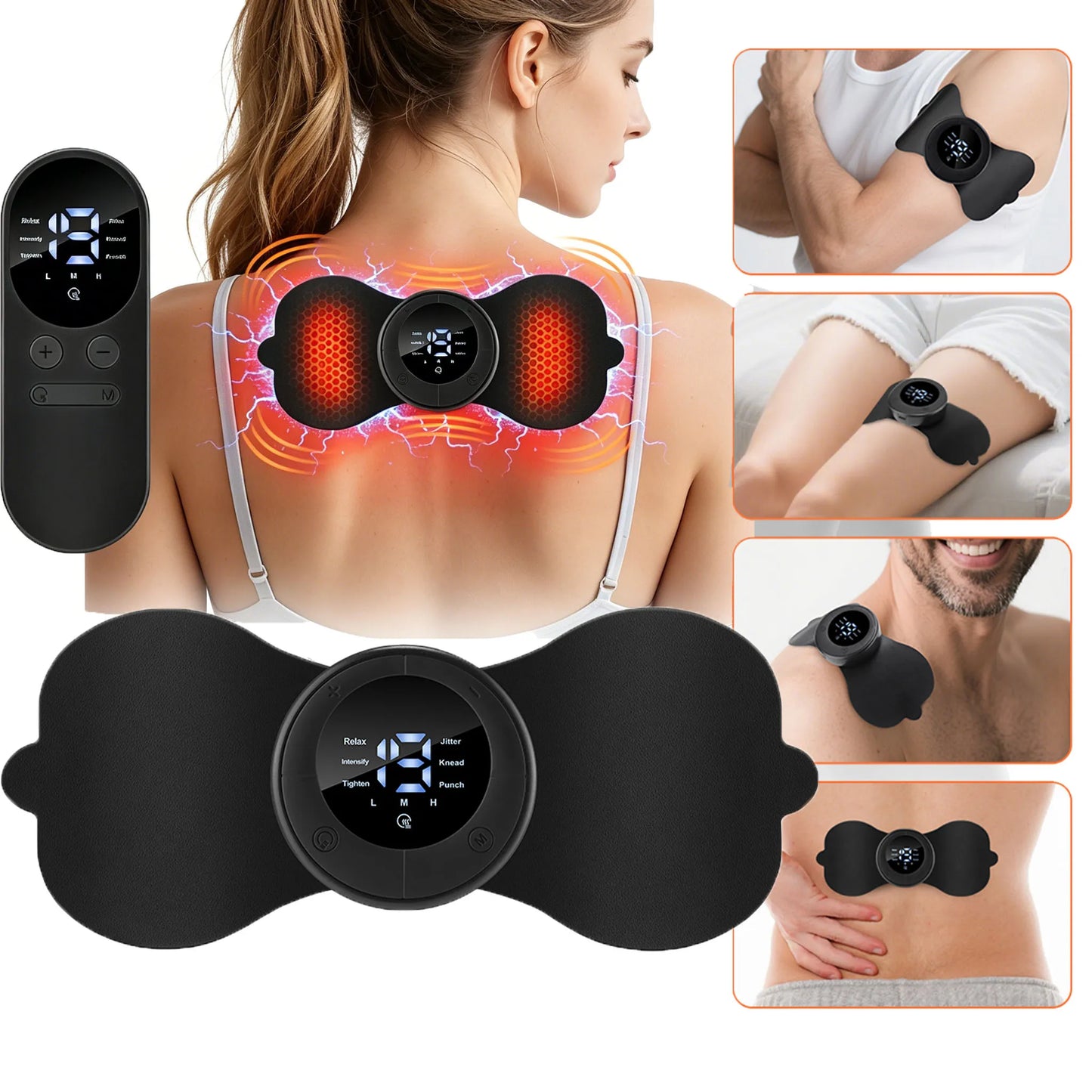 Electric Neck Massager EMS Muscle Massage Stimulator Low Frequency Instrument Back Cervical Calf Patches Pain Joints Mini Device