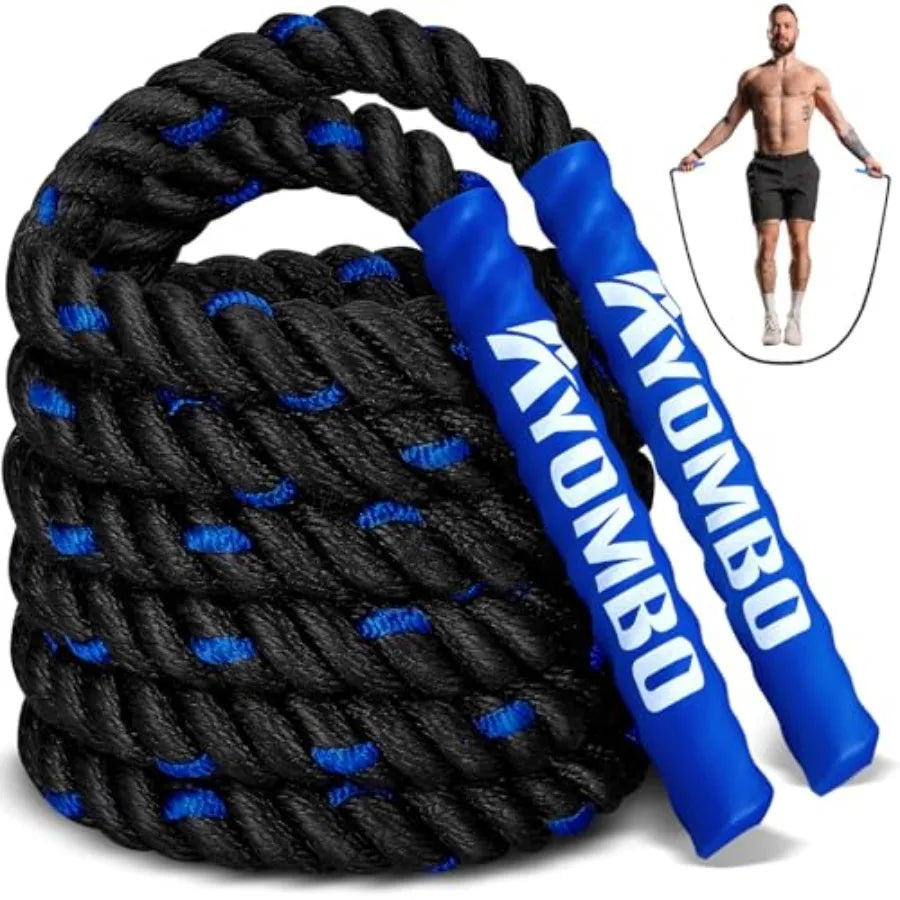 Jump Rope, Weighted Jump Rope for Fitness, Boxing Equipment Jump Ropes for Men Women, Battle Skipping Ropes for Exercise, Suita