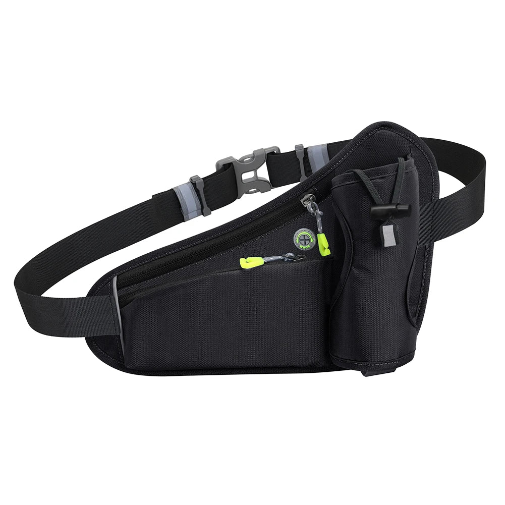Sports Belt Bag Reflective Hydration Belt Pack Large Capacity Water Bottle Holder Bag Multifunction for Hiking Walking