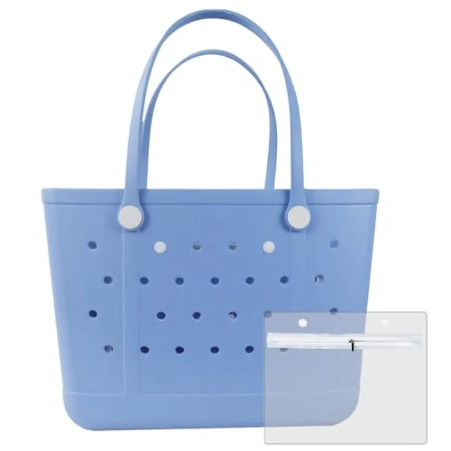 Beach Bag Waterproof Beach Tote Rubber XL Tote Bag Washable and Durable Open Handbag for Boat Pool Sports