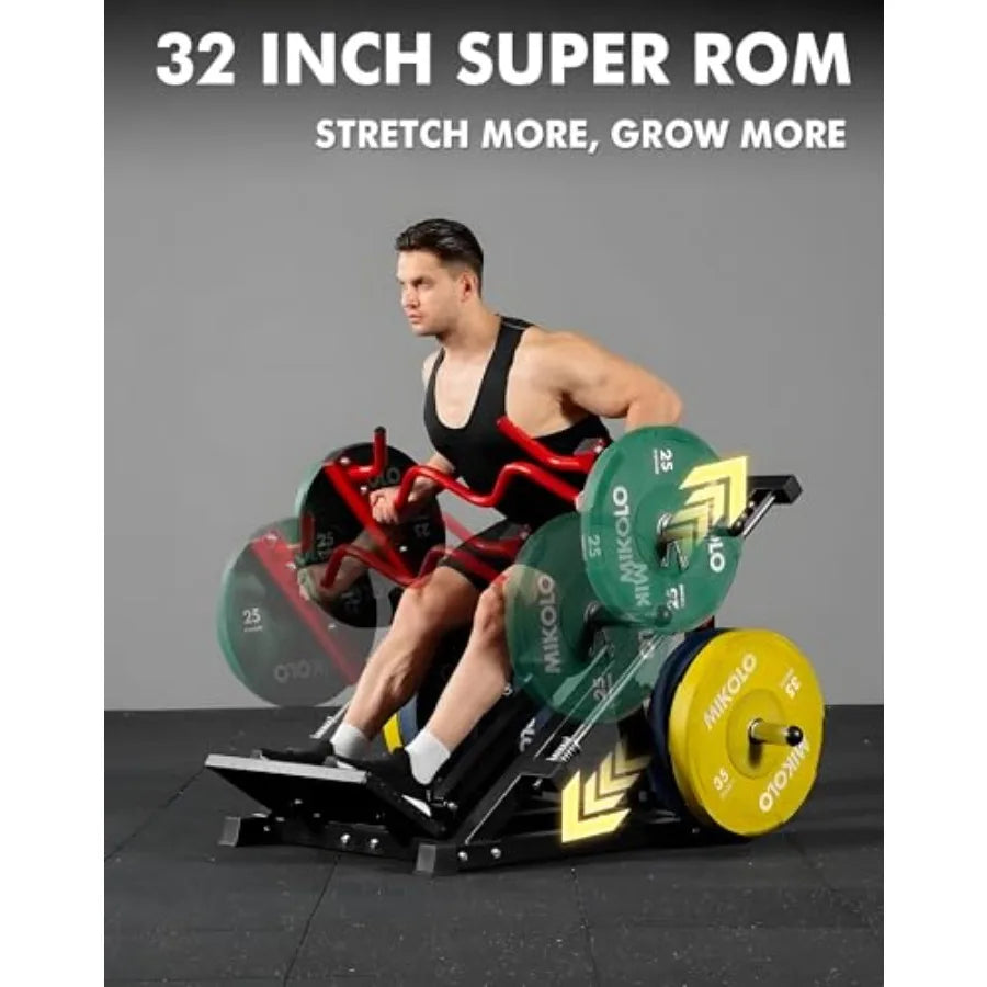 Linear Row Machine for Home Gym with Plate-Loaded Smith Row Linear Bearing Back Workout Equipment in Black High-Performance Res
