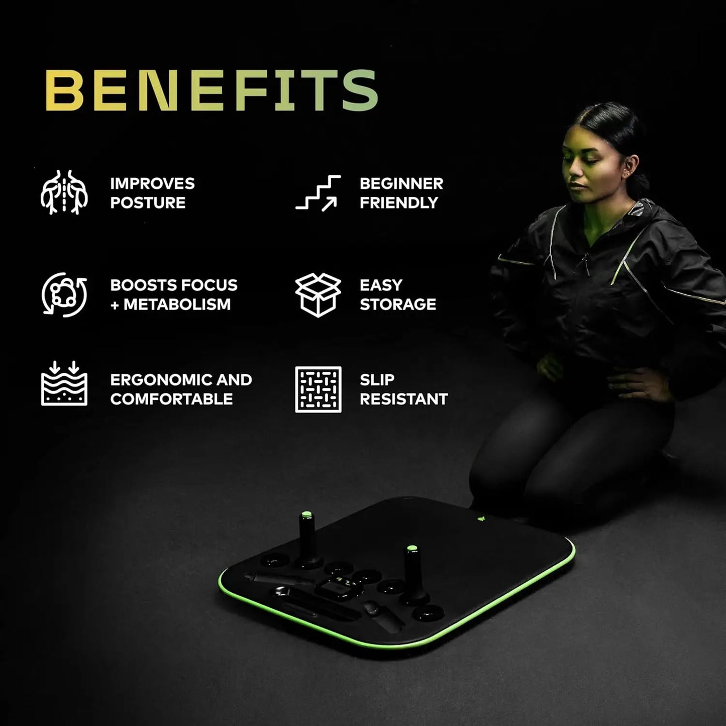 Core Trainer Balance Board - Full-Body Workout, Digital Timer, Portable, Ergonomic Handles, Soft Padding