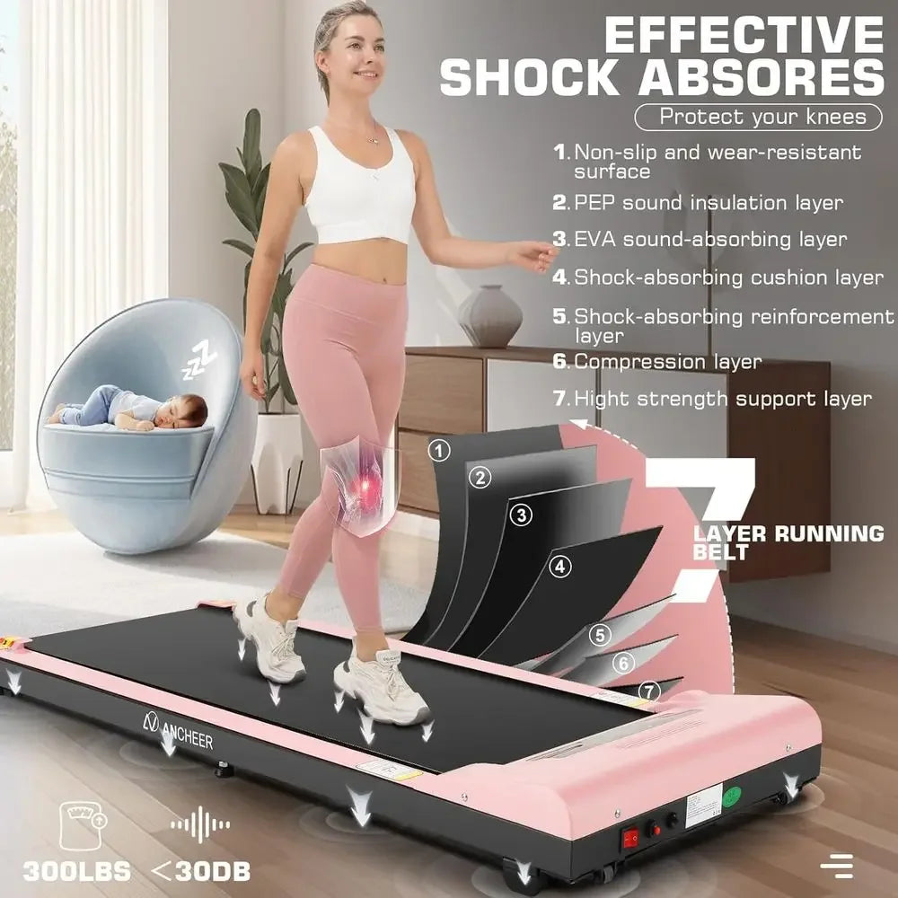 250W Portable Electric Treadmill Desk Exercise Machine with LED Display for Home or Office